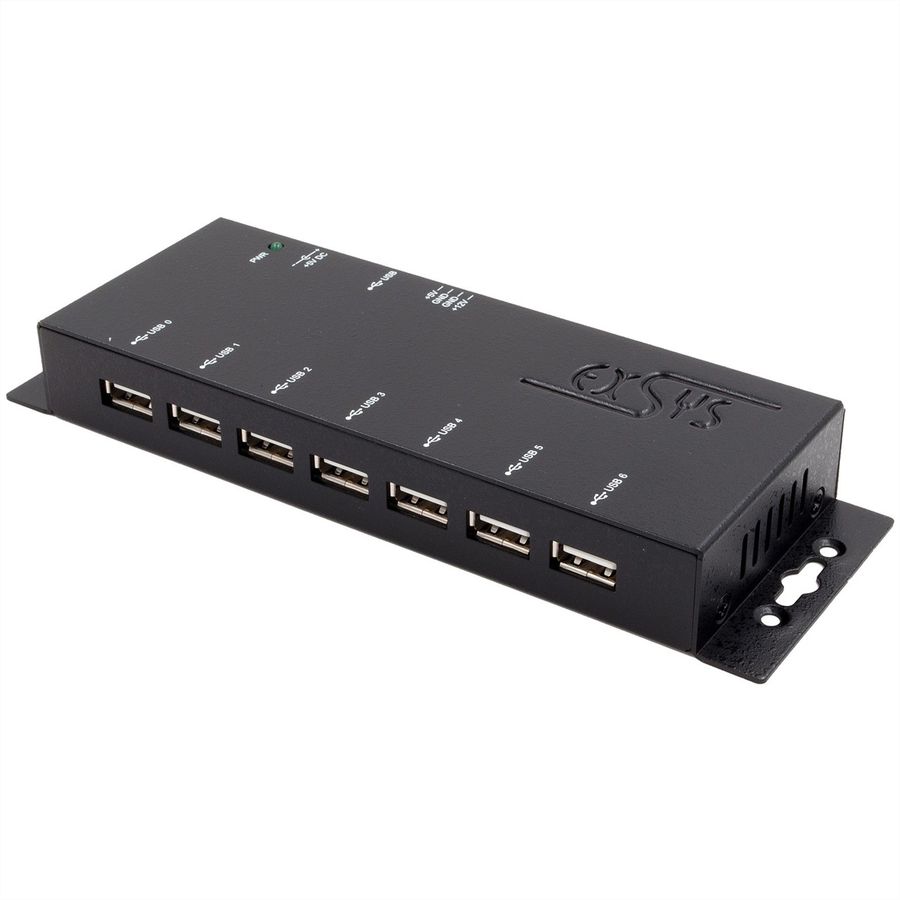 EXSYS EX-1177-2S Hub USB 2.0 à 7 ports, protection contre les surtensions ESD 15 kV