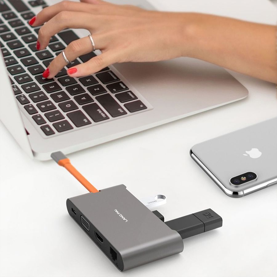 EXSYS EX-1198VS Hub à 7 ports USB 3.1 Gen1 C, adaptateur 12V/3A et câble USB C-C