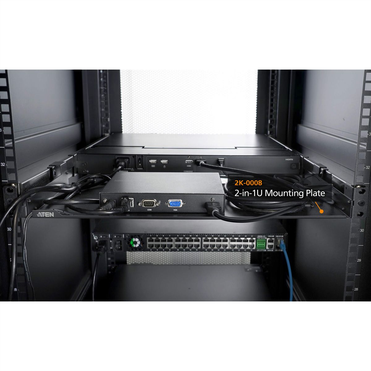 ATEN 2K-0008 Plaque de montage 2 en 1U
