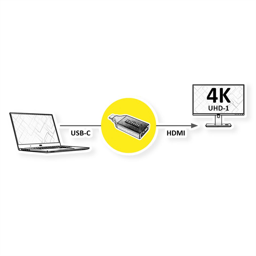 ROLINE Adaptateur Type C - HDMI, M/F