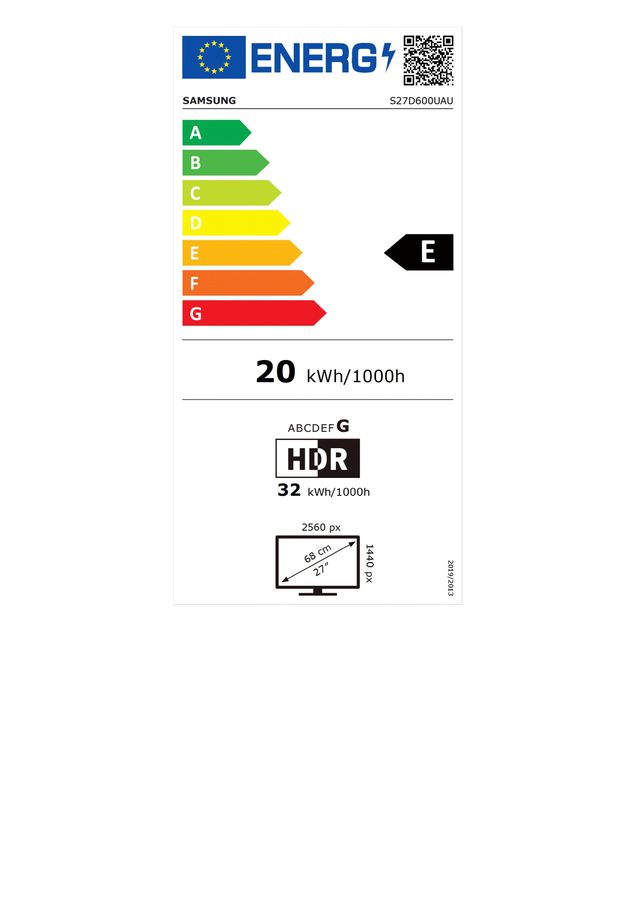 Samsung S60UD écran plat de PC 68,6 cm (27") 2560 x 1440 pixels Quad HD LCD Noir