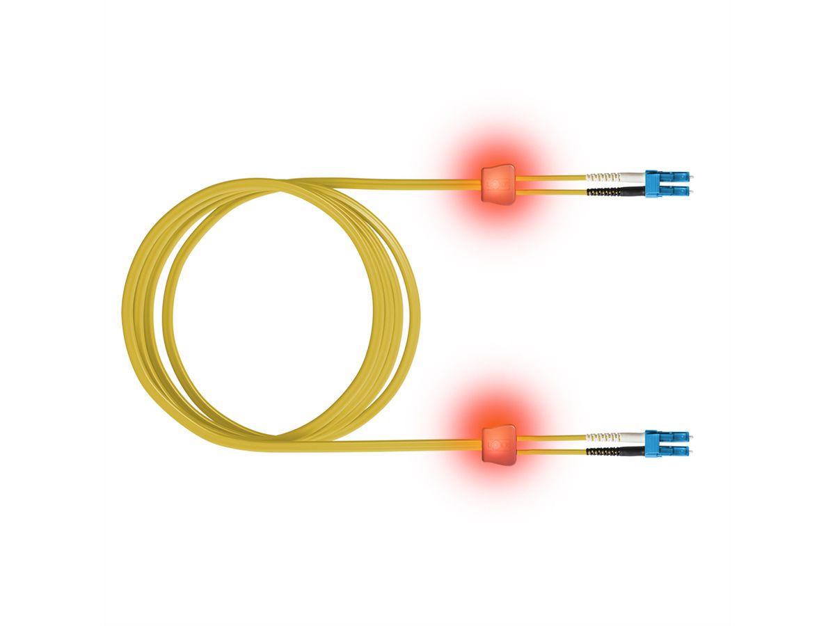 saCon Câble FO duplex 9/125µm OS2, LC/LC, jaune, 10 m