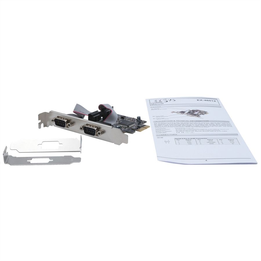 EXSYS EX-46012 Carte PCIe 2S série RS-232