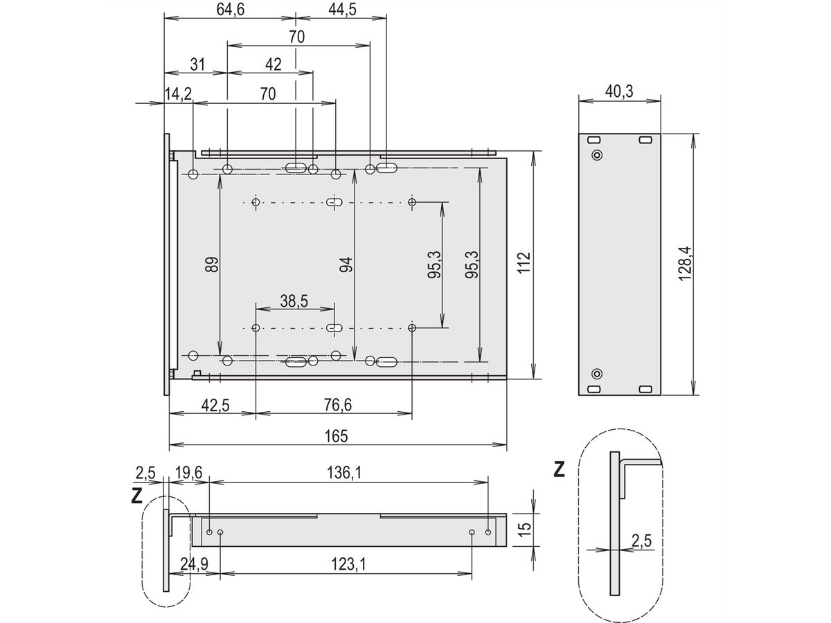 SCHROFF Unité d'entraînement HD 1 x 3,5", support de montage, 3 U, vertical, version vissée