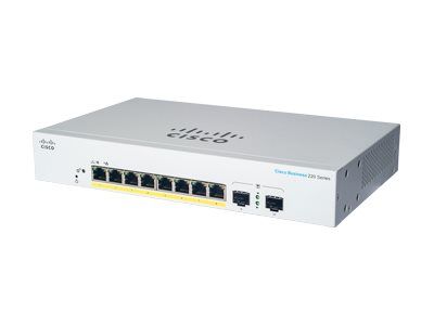 Cisco CBS220-8P-E-2G-EU commutateur réseau Géré L2 Gigabit Ethernet (10/100/1000) Connexion Ethernet, supportant l'alimentation via ce port (PoE) Blanc