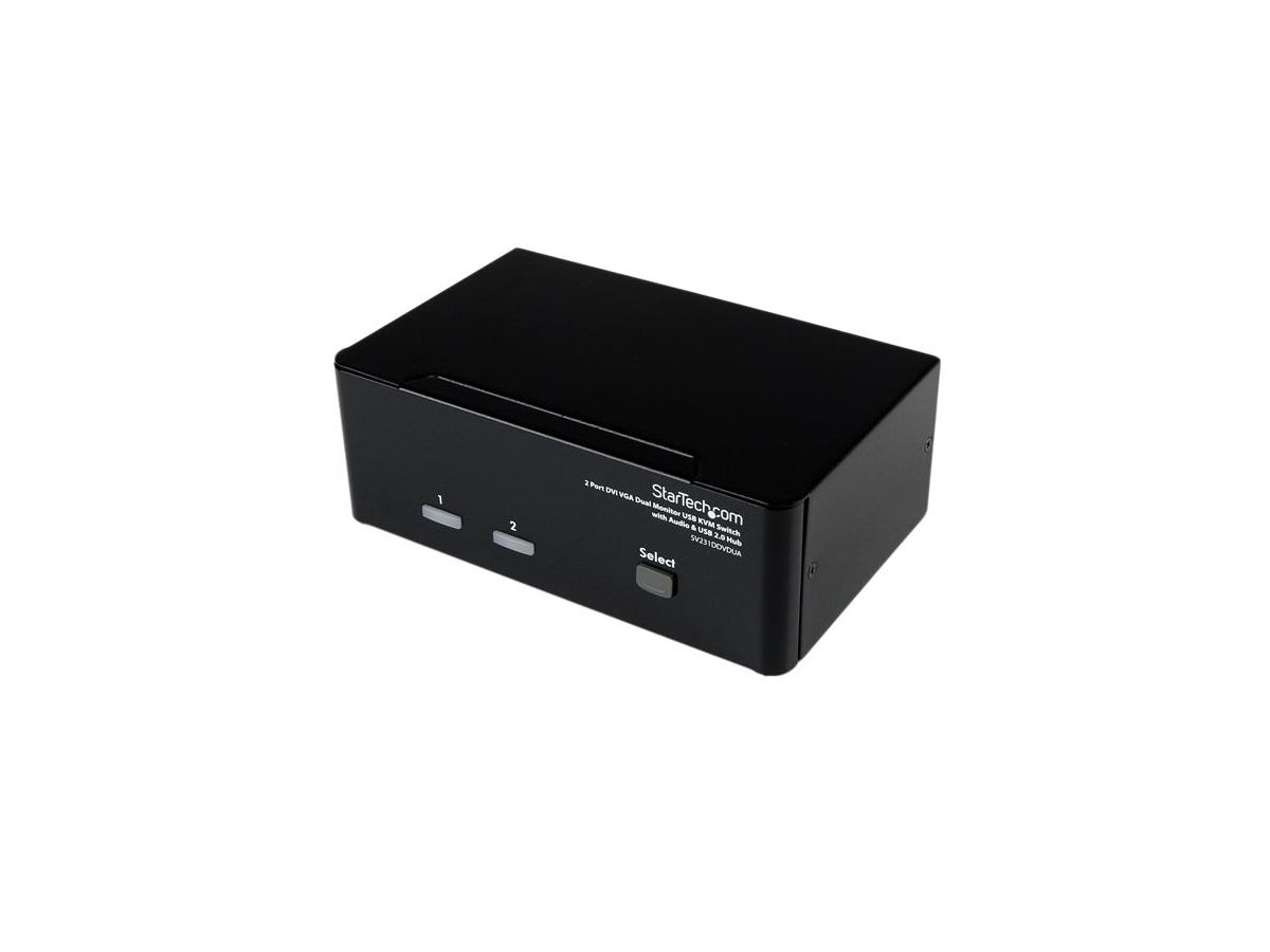 StarTech.com Switch KVM USB 2 ports DVI VGA avec audio - Commutateur concentrateur USB 2.0