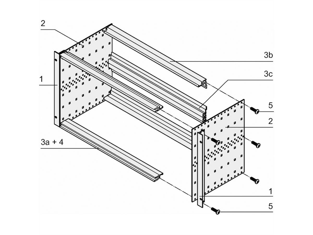 SCHROFF EuropacPRO 19" Kit bac à cartes pour connecteur DIN, blindage rétrofit, 6 U, 355 mm