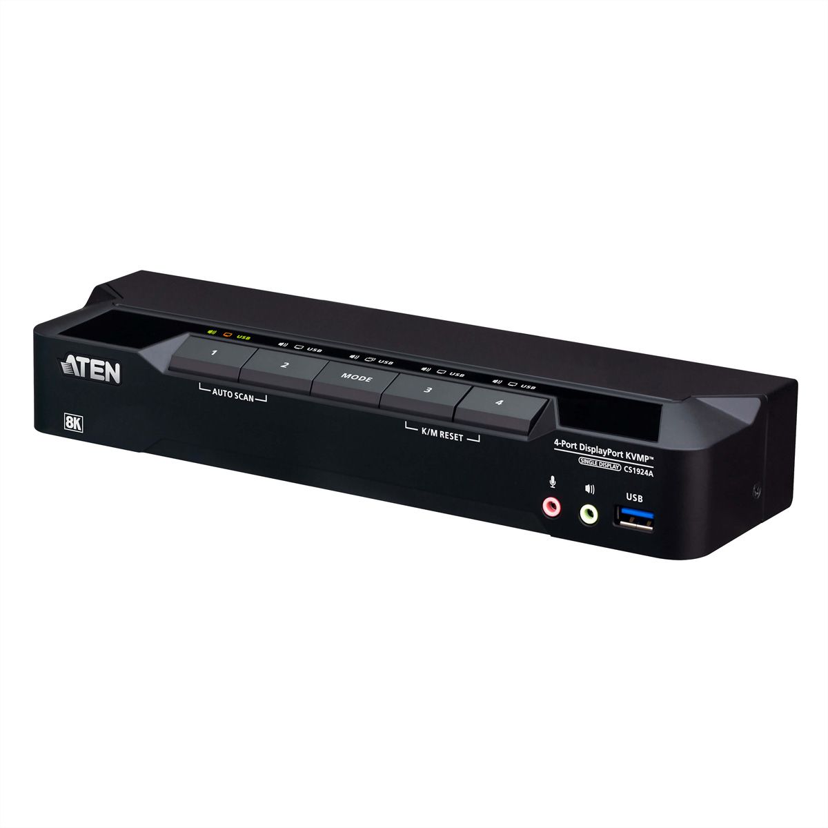 ATEN CS1924A Commutateur KVMP™ DisplayPort 8K USB 3.0 à 4 ports (câbles inclus)