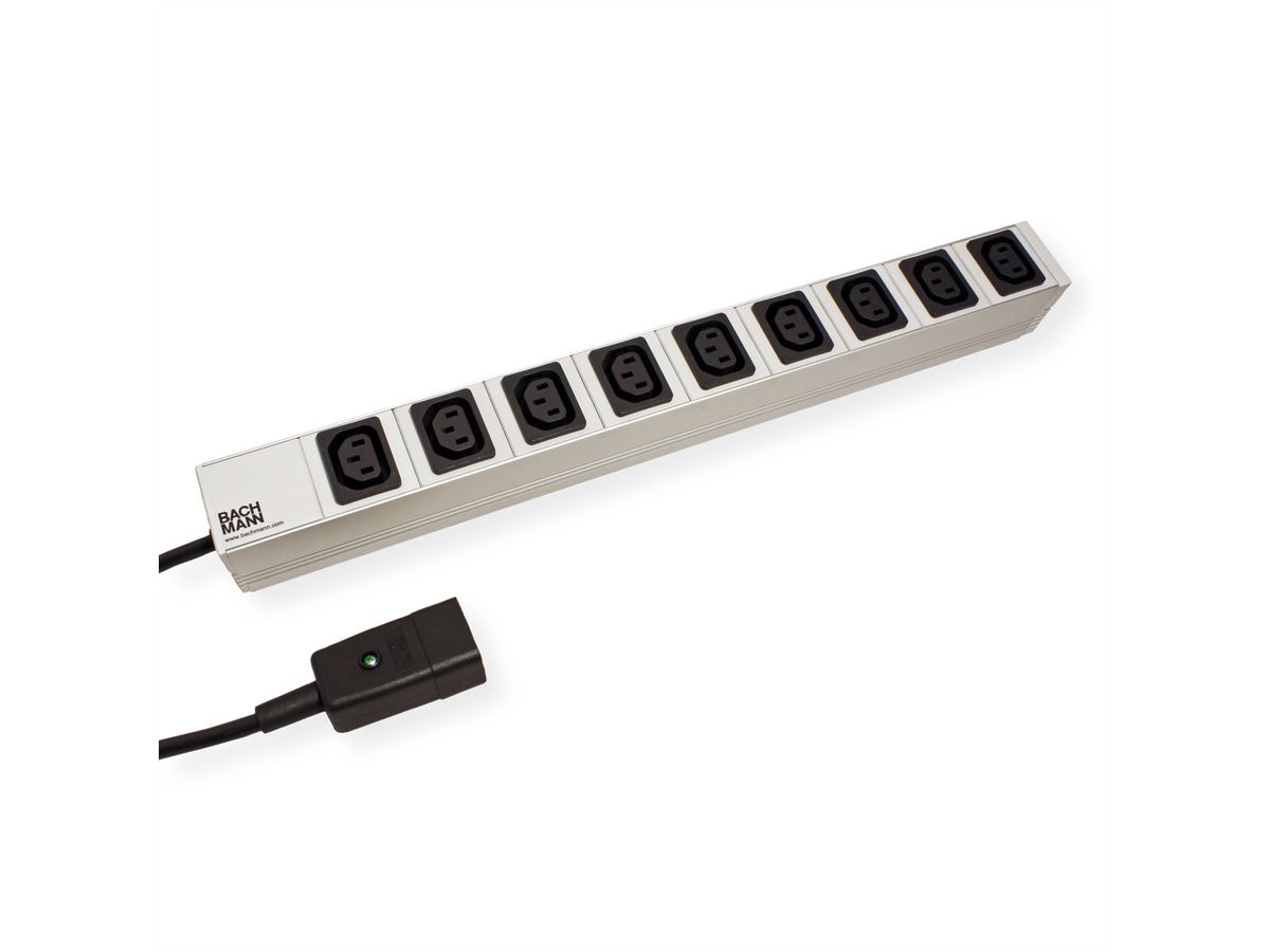 BACHMANN 19" Prise multiple 9 IEC320 C13 F avec IEC320 C20 M
