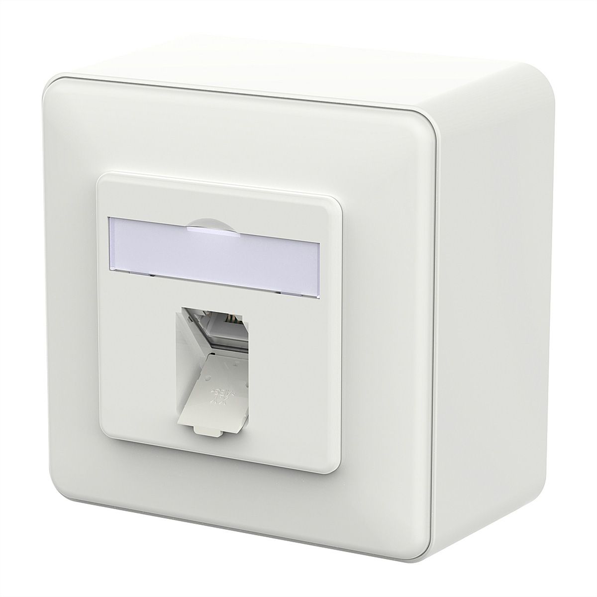 METZ CONNECT E-DAT C6A IDC Prise, 1 port, apparent (AP), blanc signalisation brillant