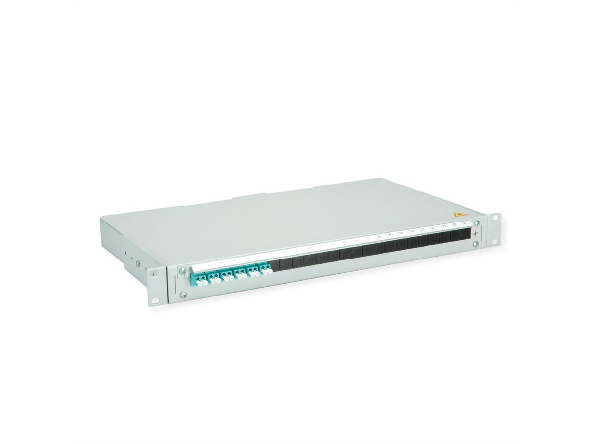 TELEGÄRTNER BASIS V Panneau FO avec coupleurs, 6x LC Duplex, turquoise, OM3