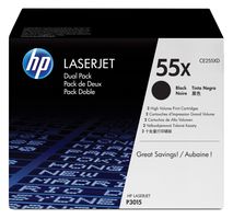 HP 55X pack de 2 toners noir grande capacité authentiques