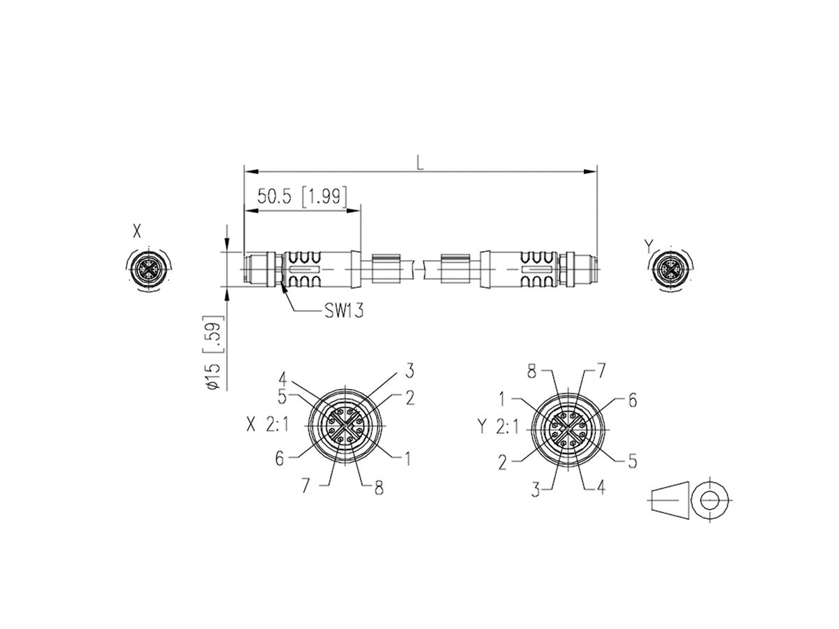 METZ CONNECT Câble Ethernet industriel M12 M/M, codage X, 5 m