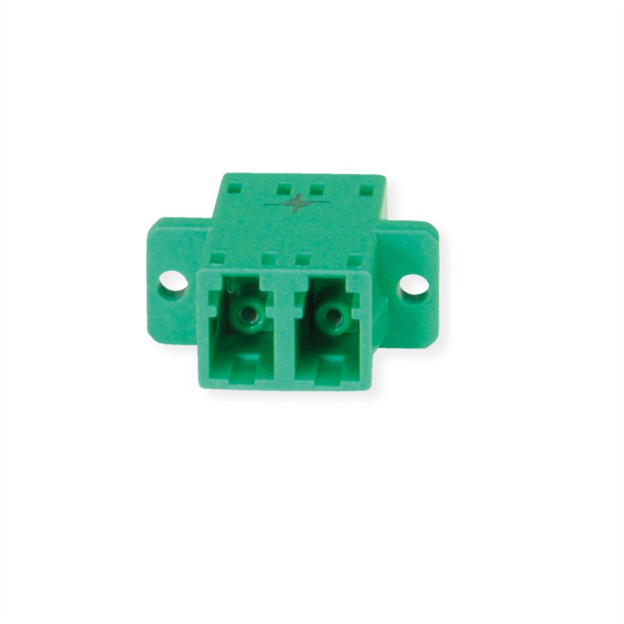 TELEGÄRTNER Coupleur LC/APC Duplex, Singlemode, Manchon en céramique, boîtier en plastique, vert, Z77