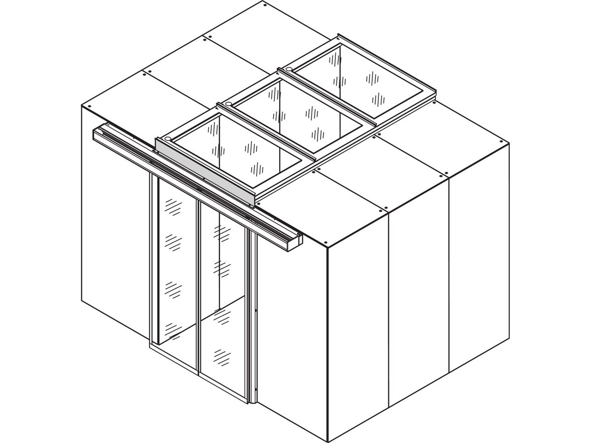 Panneau d'adaptation de porte pour le confinement d'allée SCHROFF, 80H, RAL 7021