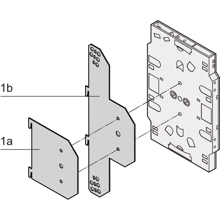 Plaque d'insertion SCHROFF pour cassettes d'épissure, avec goulotte pour serre-câbles