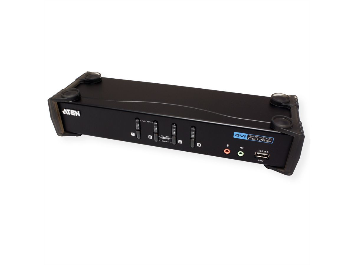 ATEN CS1764A Switch KVM DVI, USB, Audio, Hub USB, 4 ports