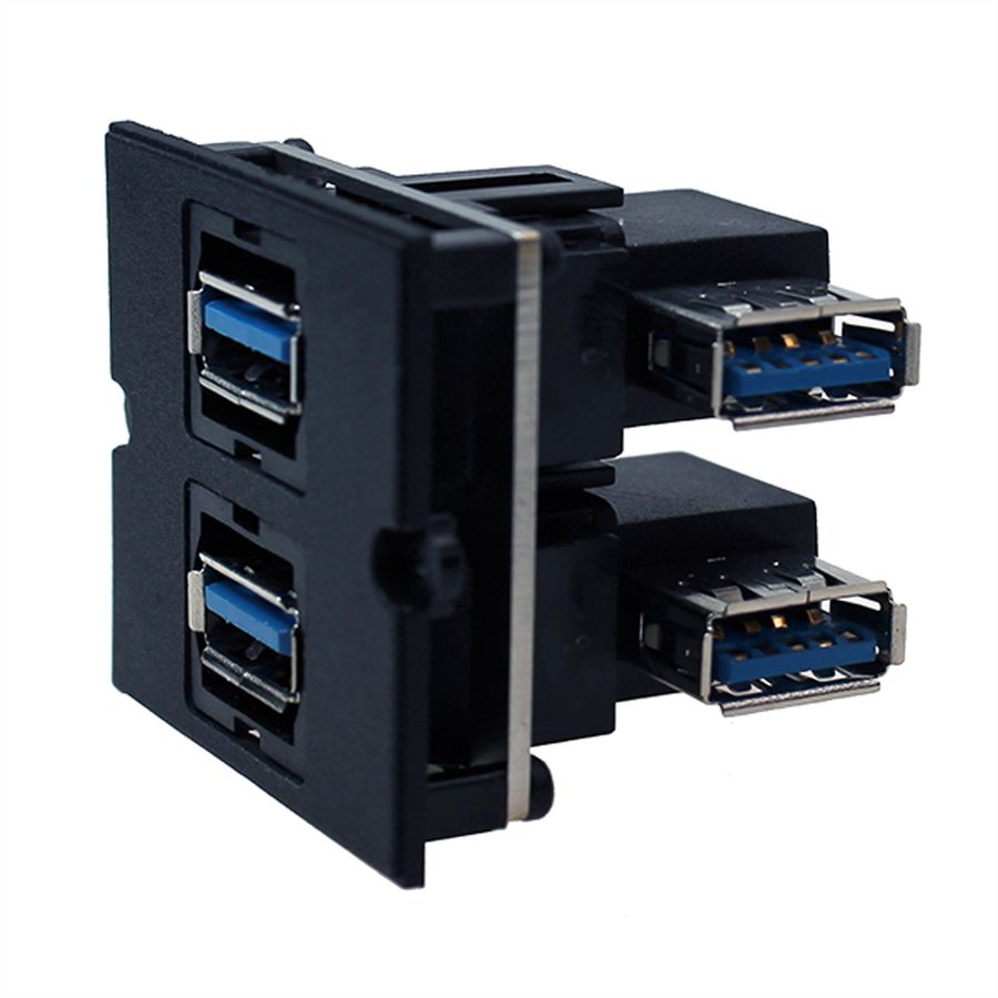 BACHMANN Cadre 2xUSB 3.0, Sortie sur côté à 90°
