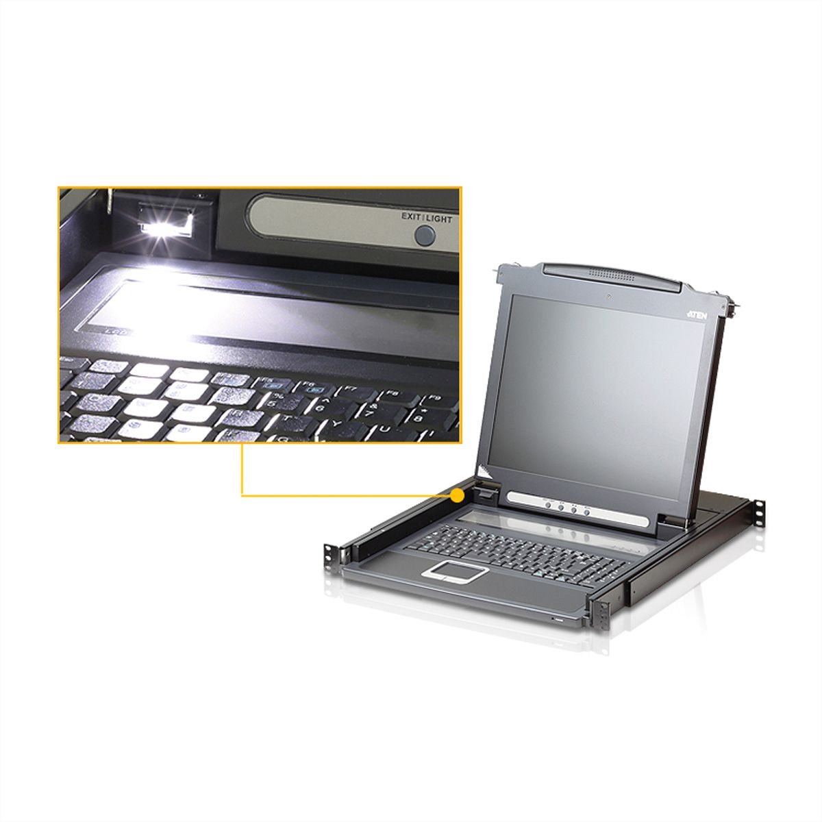 ATEN CL1000M Console KVM, LCD 43cm, VGA, PS/2, ES-Layout