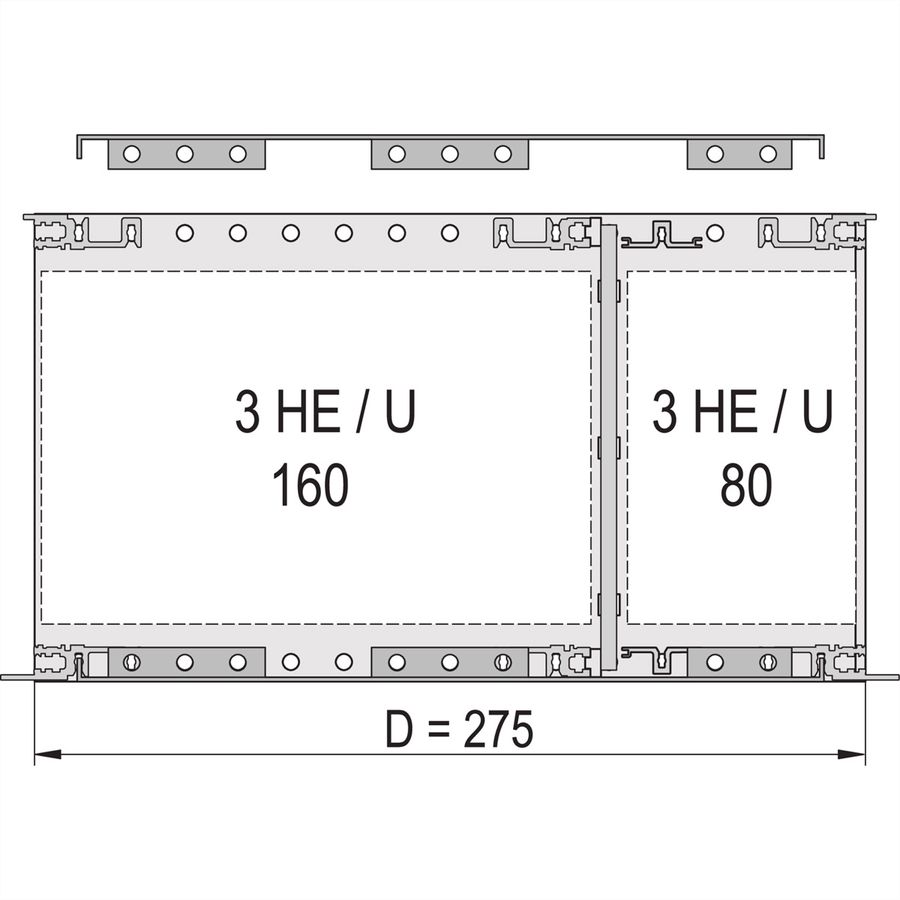 Plaque de recouvrement EuropacPRO SCHROFF pour boulonnage au panneau latéral, 63 HP, 275 mm