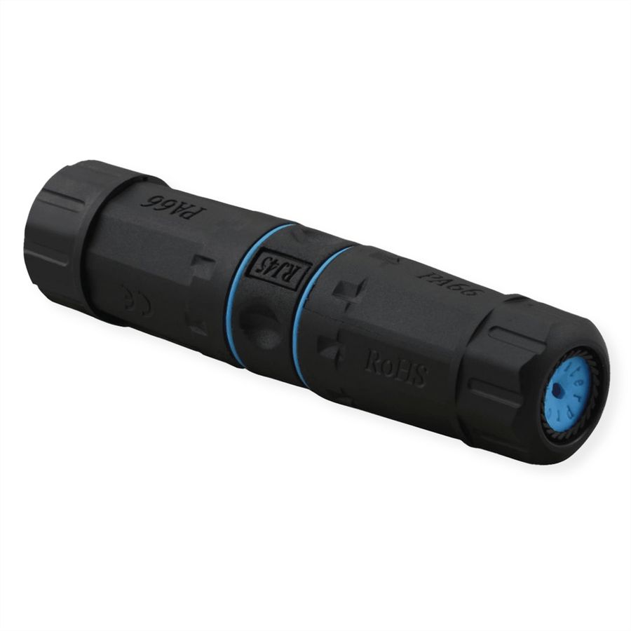 VALUE Coupleur RJ-45 blindé, Cat.6 (Classe E), Outdoor/Industrie, noir