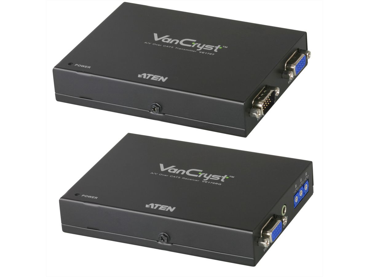 ATEN VE170Q Prolongateur A/V VGA via Cat. 5e/6 (300 m), compensation de signal