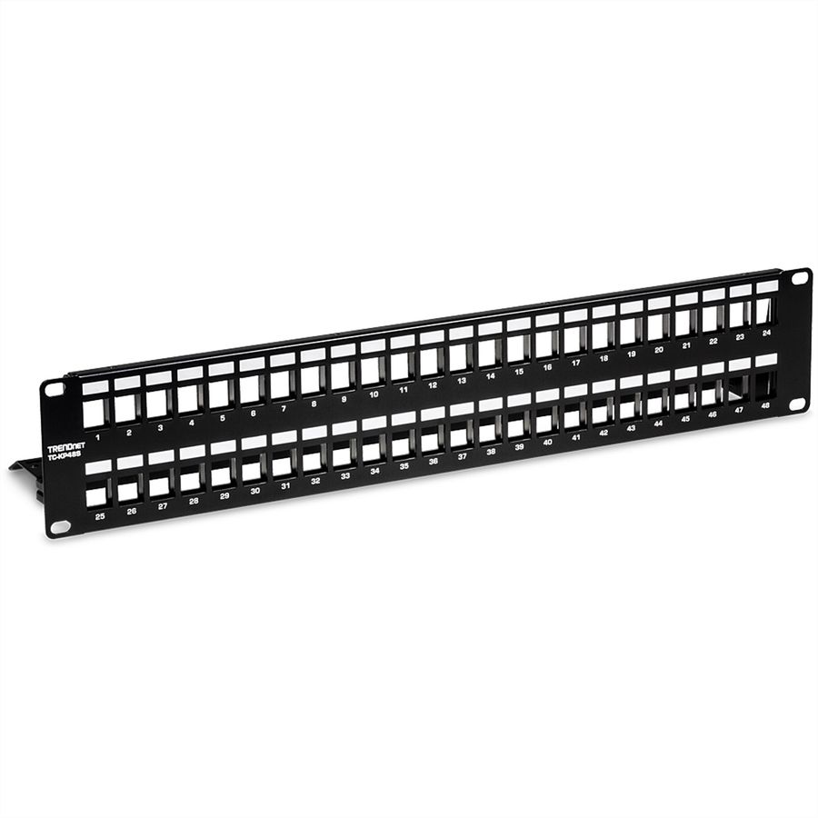 TRENDnet TC-KP48S Tableau de connexion blindé HD 2U Keystone vierge à 48 ports