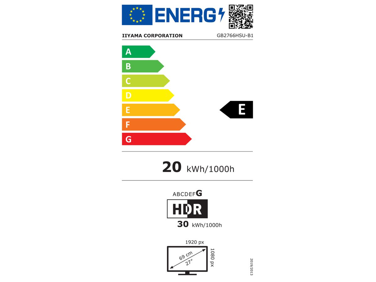 iiyama G-MASTER GB2766HSU-B1 LED display 68,6 cm (27") 1920 x 1080 pixels Full HD Noir