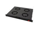 ROLINE 19" Unité de ventilation, 4 ventilateurs, thermostat, noire