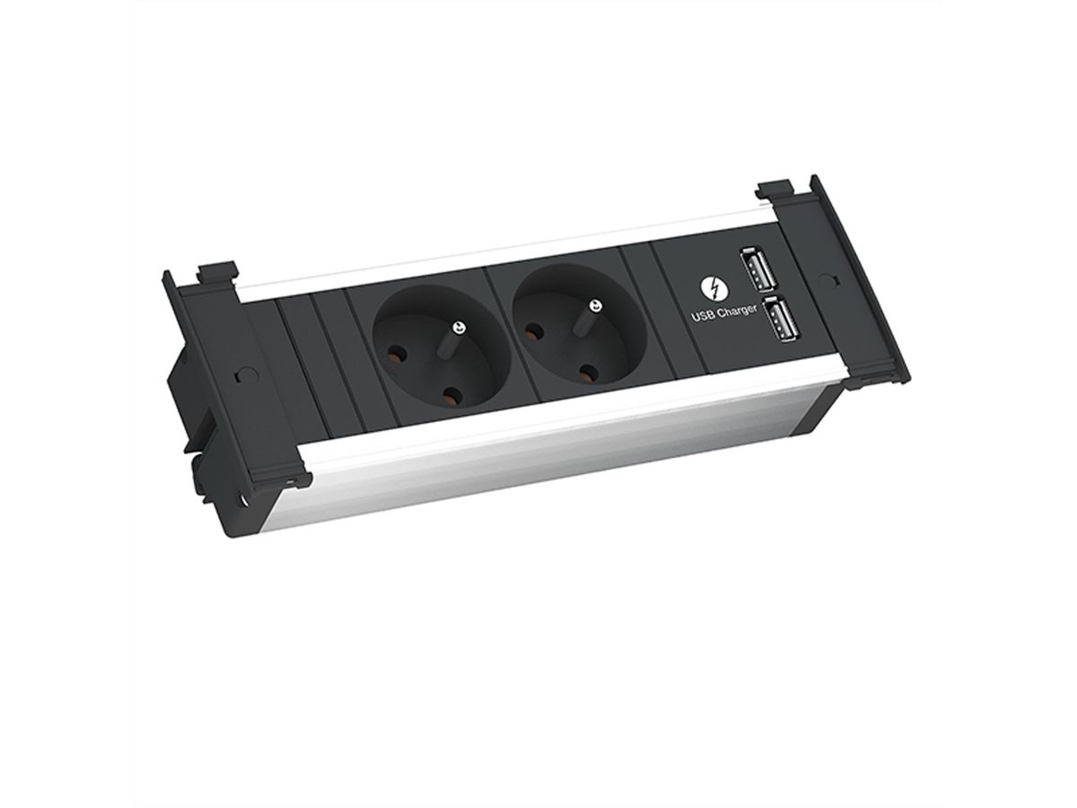 BACHMANN KAPSA S 2xUTE 1xUSB courant 2,0m CEE7/7