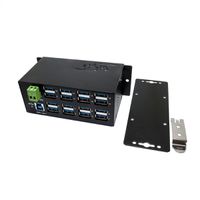 EXSYS EX-1113HMVS Hub à 16 ports USB 3.0/3.1(Gen1), protection de surtension et kit rail DIN
