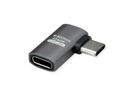 ROLINE Adaptateur USB4 Gen 3x2, Aluminium, coudé à 90°, plat, Type C, M/F, argent