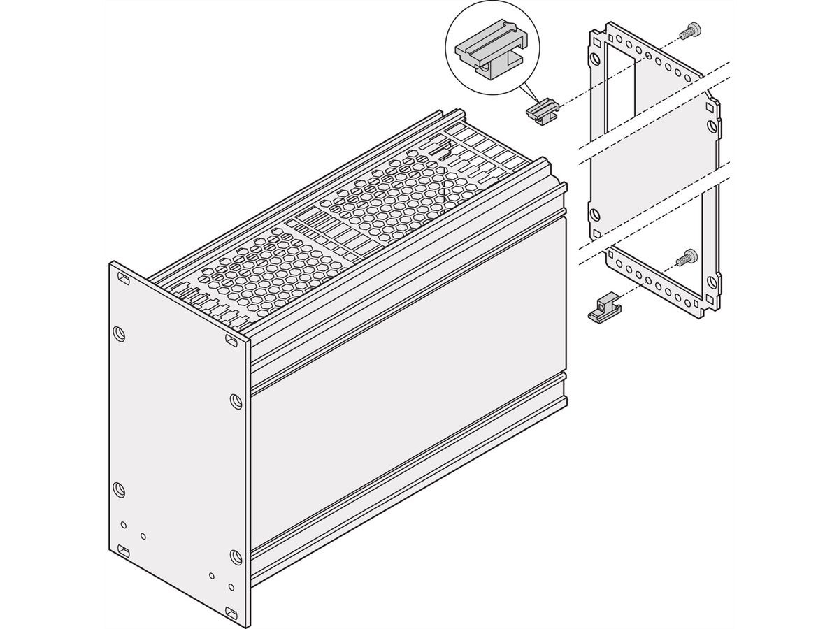 Unité enfichable SCHROFF de type cadre, fixation de panneau arrière, 5 paires