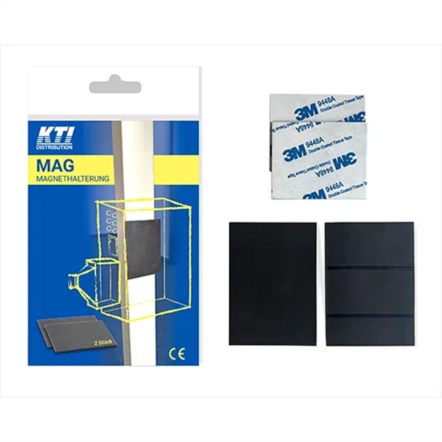 KTI MAG Plaque magnétique pour la fixation de petits appareils, recouvert de caoutchouc des deux côtés