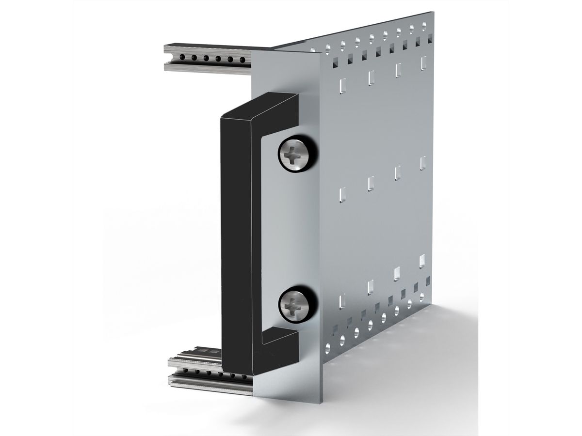Poignée avant monobloc SCHROFF, largeur 12,2 mm, noir anodisé, 249 mm