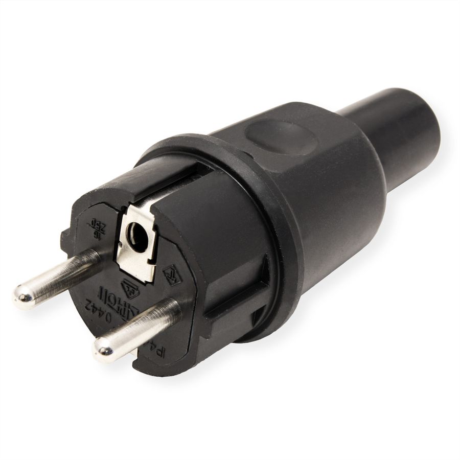 BACHMANN Fiche en caoutchouc plein, IP44, noire