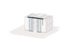 Porte coulissante automatique pour le confinement d'allée SCHROFF, 1200W, RAL 7021