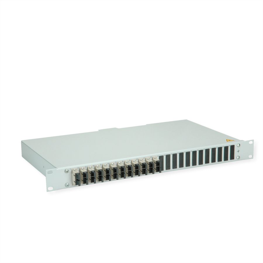 TELEGÄRTNER BASIS eco Panneau FO avec coupleurs et pigtails, 12x SC Duplex, beige, OM2, Grade C