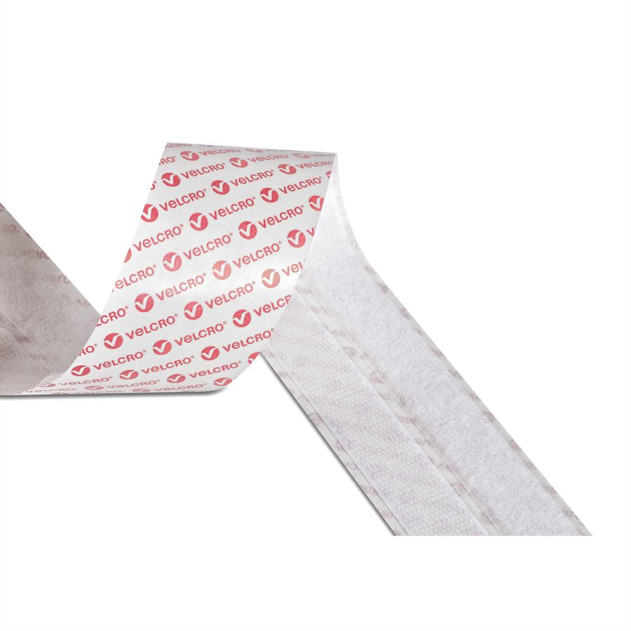 VELCRO® Bande 20mmx2.5m blanc, crochets & velours autocollants