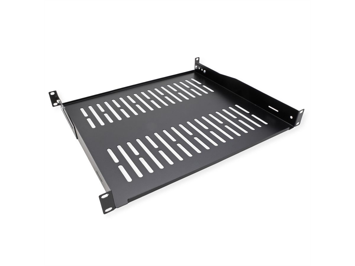 VALUE Etagère 19", 485 x 400 mm, 1 U, max. 25 kg, forme en U, noir