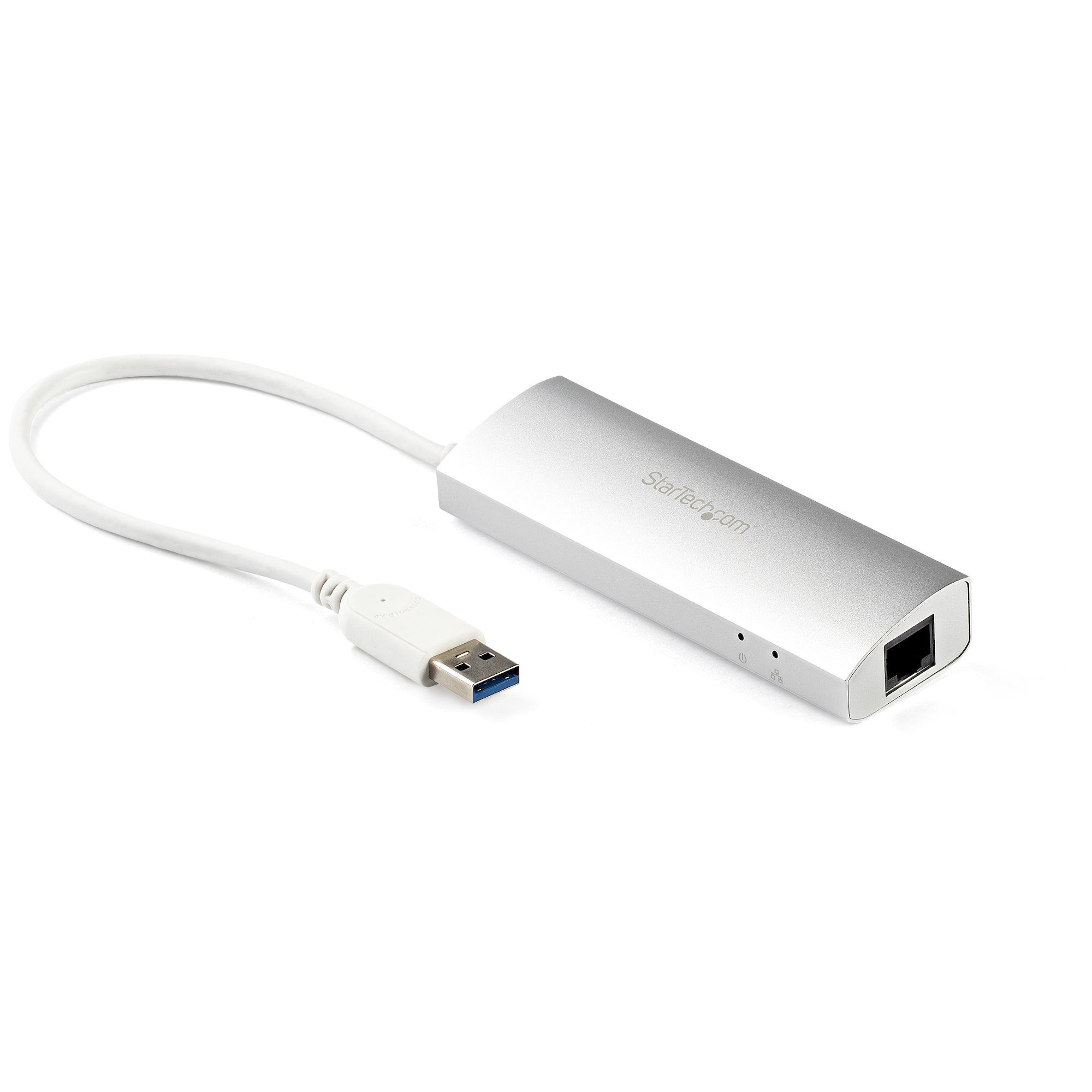 StarTech.com Hub USB à 3 Ports avec Ethernet, USB-A, Gigabit Ethernet/GbE, USB 5Gbps, Design Robuste, Alimentation par Bus, Hub USB 3.0 Portable pour Ordinateur Portable