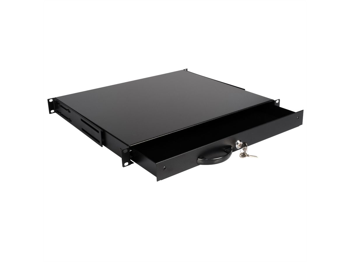 ROLINE 19" Tiroir pour clavier 1U, 400P verrouillable noir