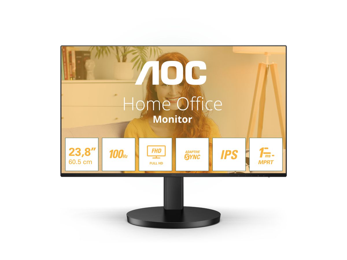 AOC 24B3HA2 écran plat de PC 60,5 cm (23.8") 1920 x 1080 pixels Full HD LED Noir