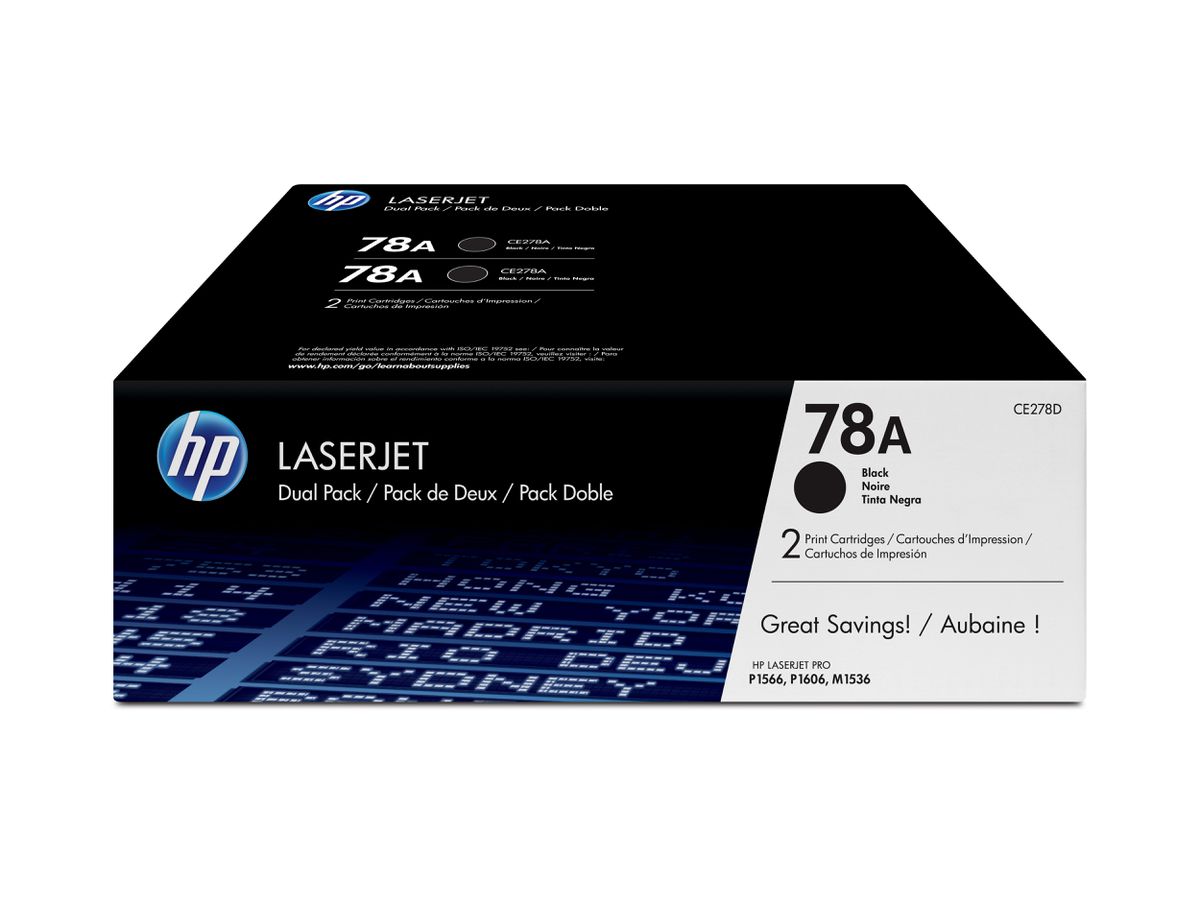 HP 78A pack de 2 toners LaserJet noir authentiques