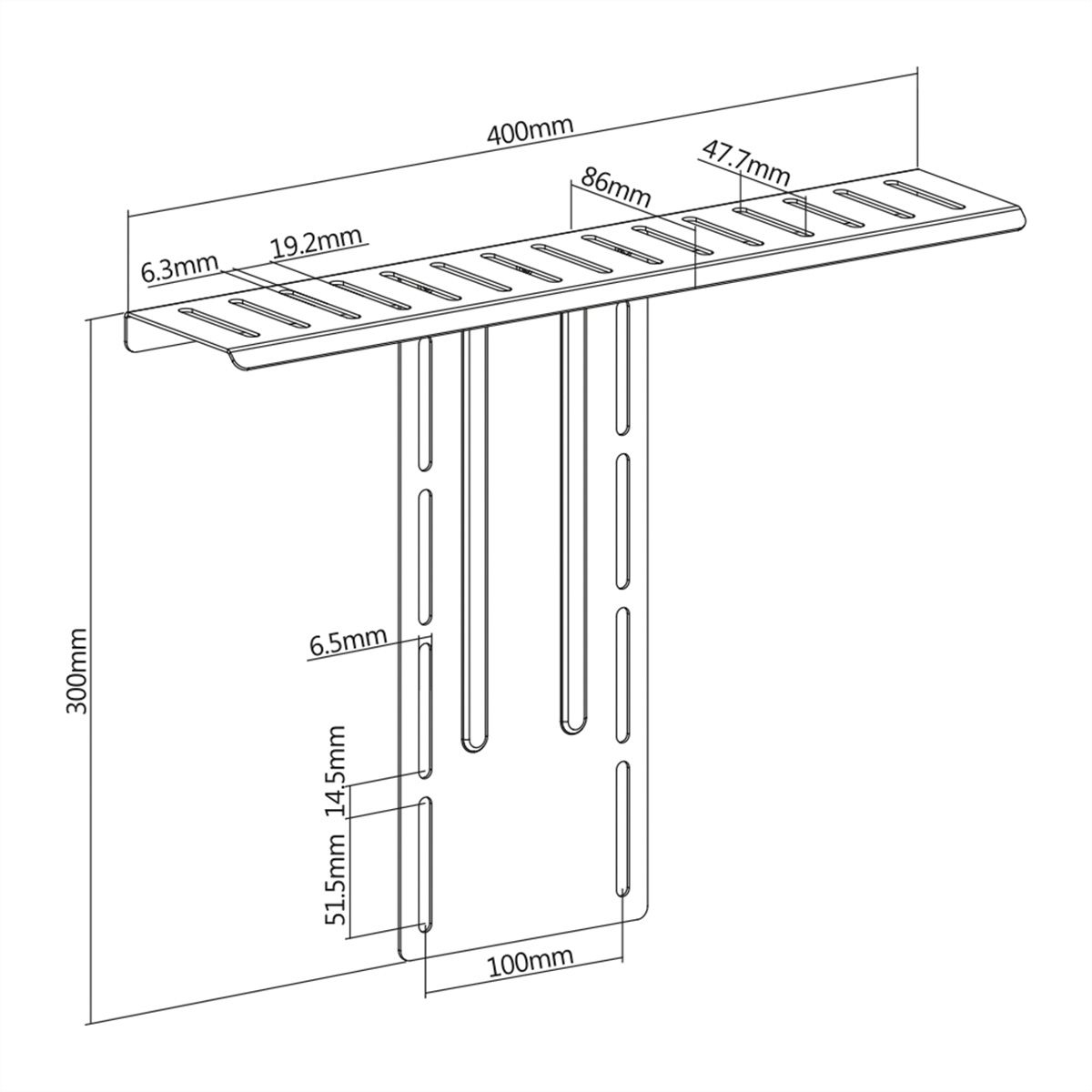 ROLINE Étagère ALL-IN-ONE, compatible VESA