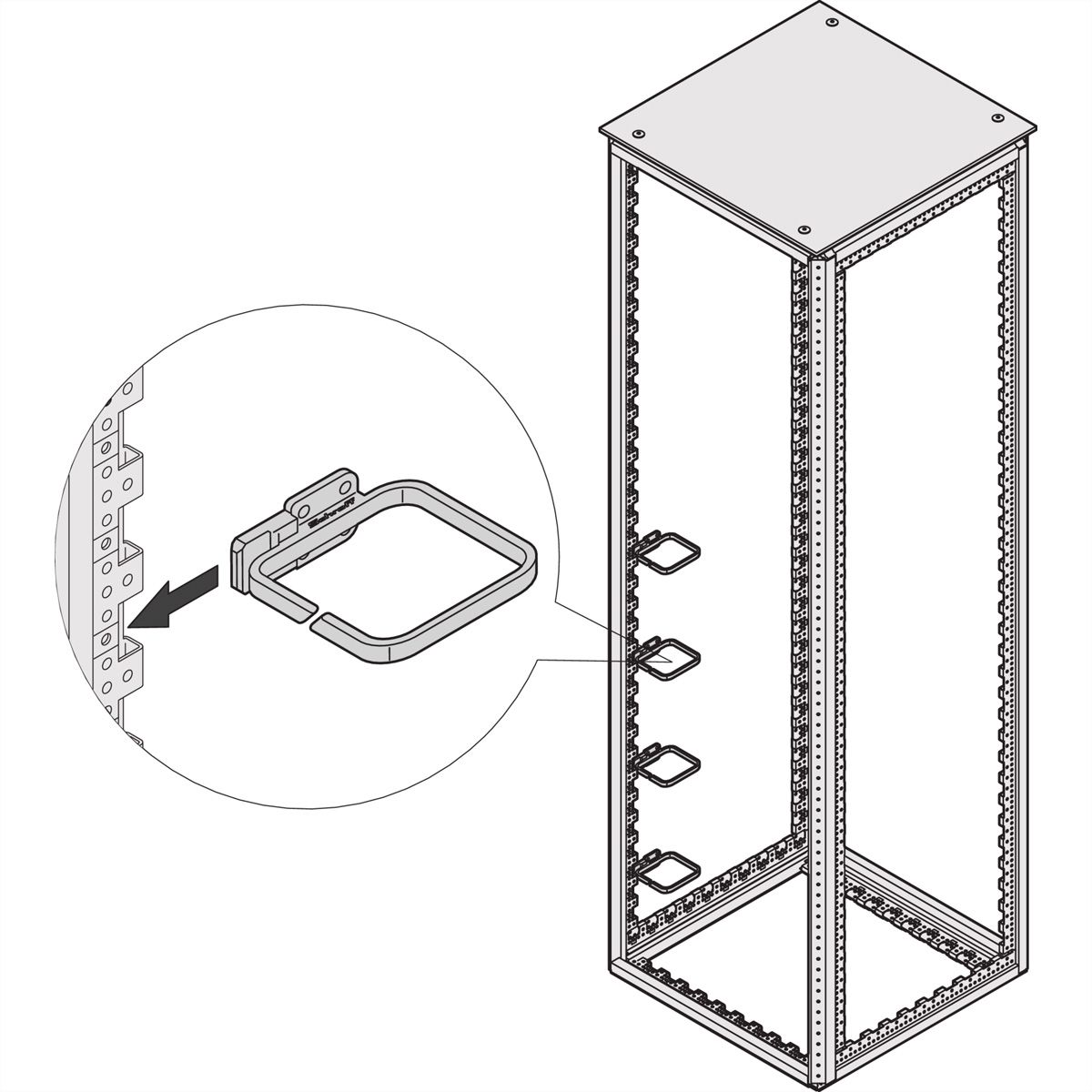 Oeillet de câble Varistar SCHROFF, plastique, 90W 40D