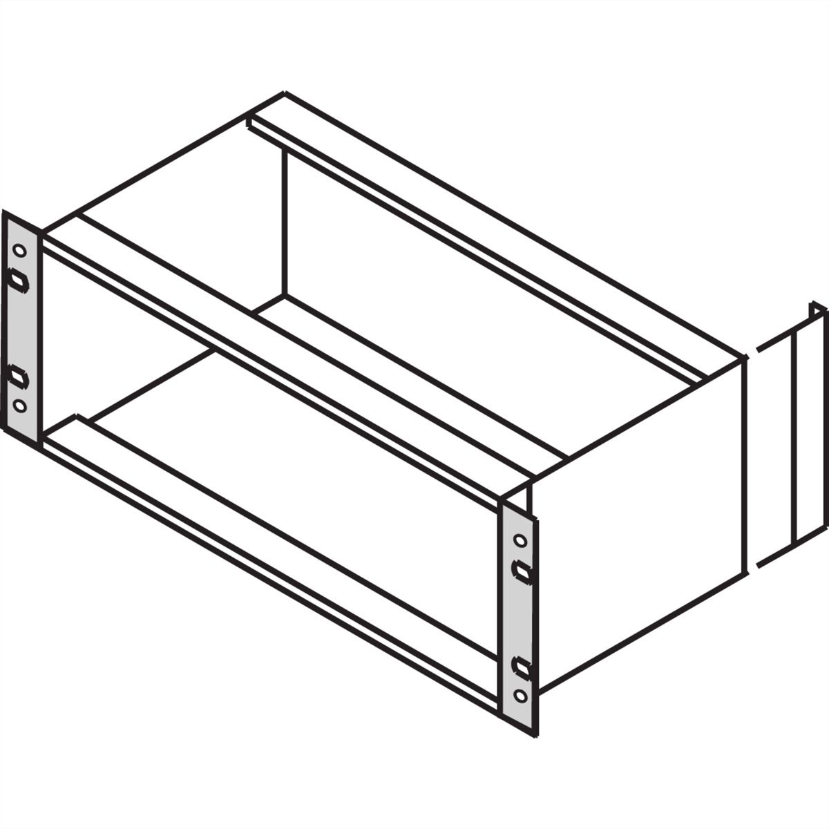 SCHROFF EuropacPRO 19" Support pour joint textile, Type F, trous de poignées, 4 U