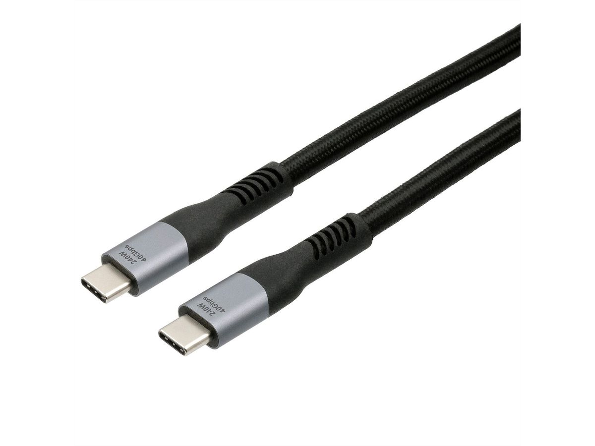 EXSYS EX-K1598-1.0 Câble USB 4.0 Connecteur USB-C, 5 A, 40Gbit/s, 240W , noir, 1 m