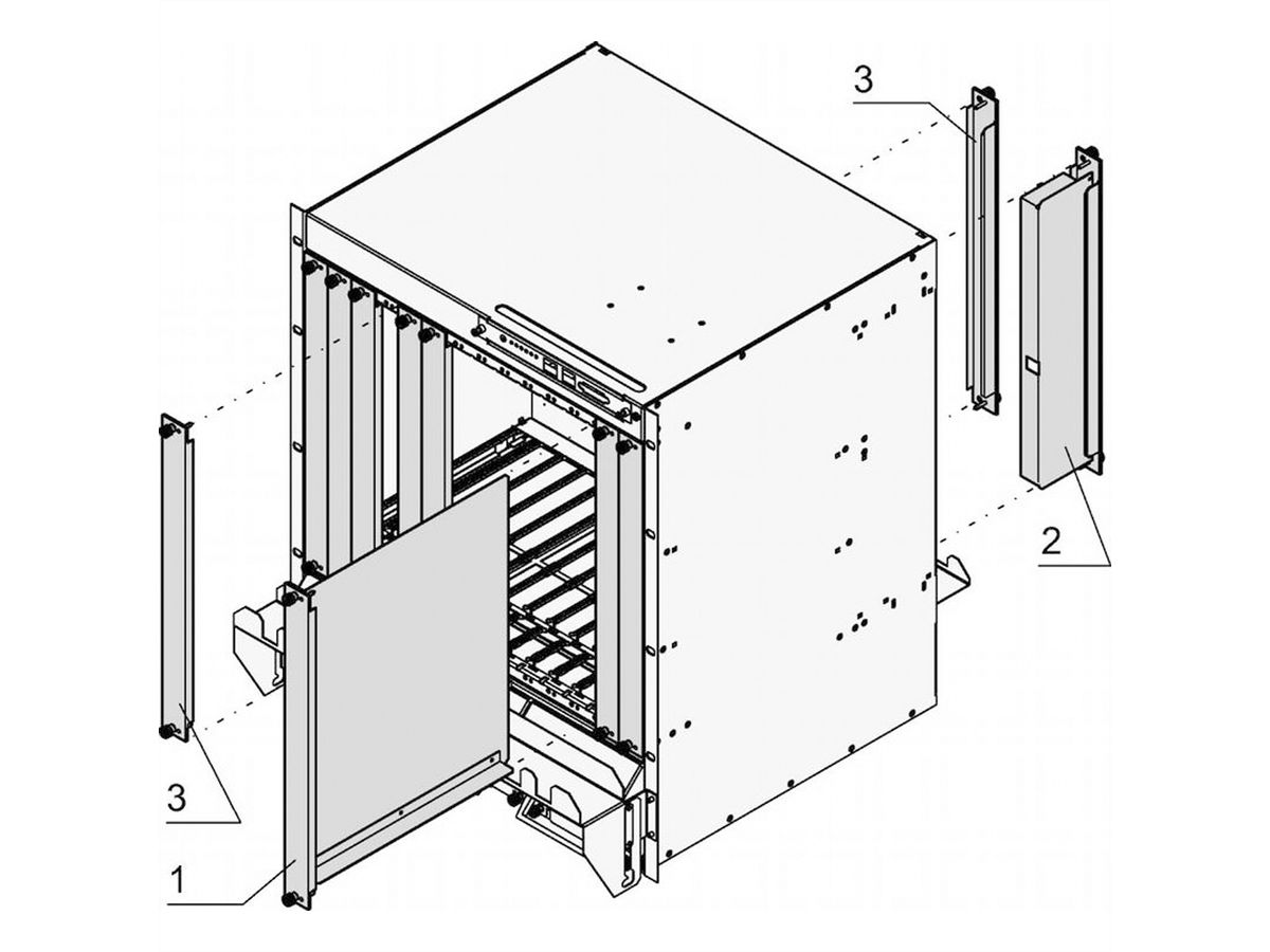 Déflecteur d'air AdvancedTCA SCHROFF 280 mm, avec déflecteur d'air, profilé alu, 8 U, 6 HP
