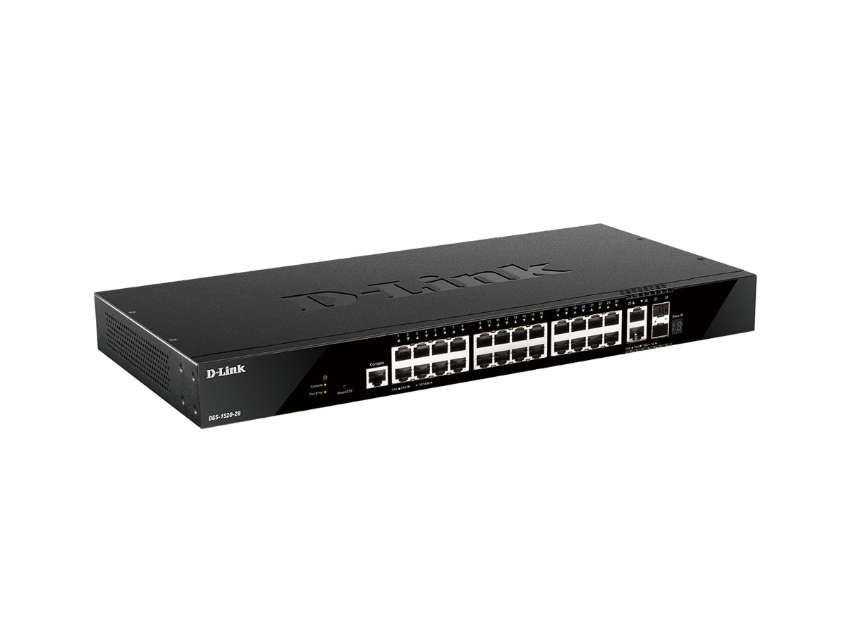 D-Link DGS-1520-28 commutateur réseau Géré L3 10G Ethernet (100/1000/10000) 1U Noir